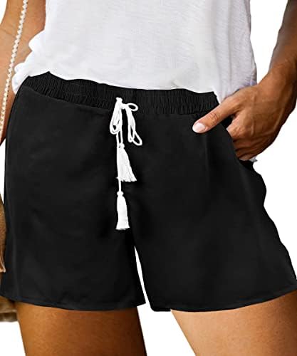 מכנסיים קצרים בגודל Tiyomi Plus לנשים שרוך מכנסיים קצרים בכיס מכנסיים קצרים עניבה צבע/נמר/קשת