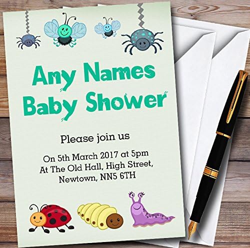 את כרטיס גן חיות חמוד באגים אישית תינוק מקלחת הזמנות