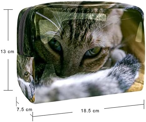 תיקי קוסמטיקה של Tbouobt תיקי איפור לנשים, שקיות טיול איפור קטנות, חיית חתול
