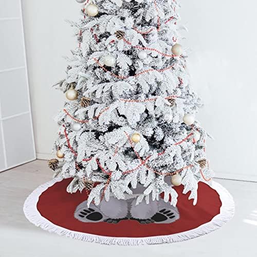 קואלה חמוד קואלה לחג המולד מחצלת עץ חצאית עץ עץ עץ עם גדילים לקישוט חג המולד של מסיבת חג 48 x48