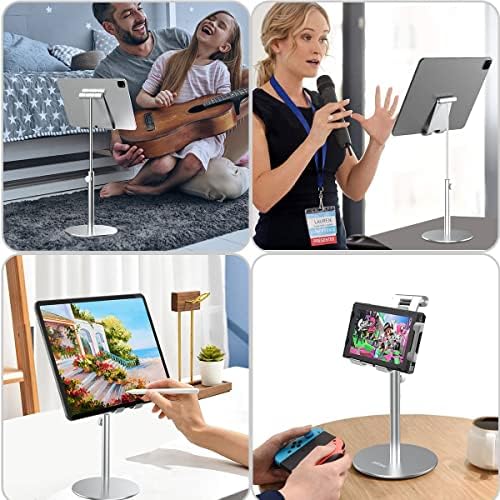 AICASE משודרג לעמדת טאבלט של iPad לשולחן העבודה, מחזיק מעמד טבלאות טלפונים סלולריים מתכווננים עבור iPad Pro 9.7, 10.5,