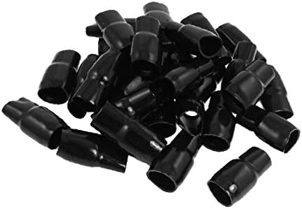 X-DREE 30 PCS שחור רך PVC מגפיים מבודדים מגפיים מכסים 15 ממ x 14 ממ (30 יח '. טרמינלים con aislamiento de pvc Blando,