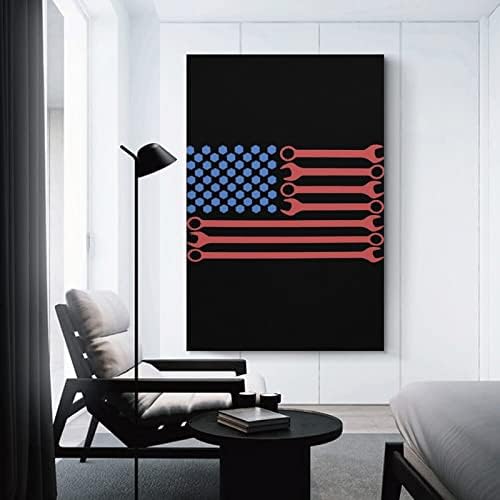 דגל אמריקאי דגל אמריקאי מודפס קיר אמנות יצירות אמנות מודרניות תמונה תלויה אנכית לקישוט הבית בחדר השינה