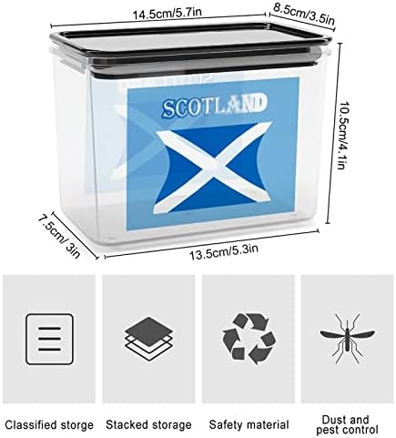 סקוטלנד דגל פלסטיק אחסון תיבת מזון אחסון מכולות עם מכסים אורז צנצנת אטום דלי עבור מטבח ארגון