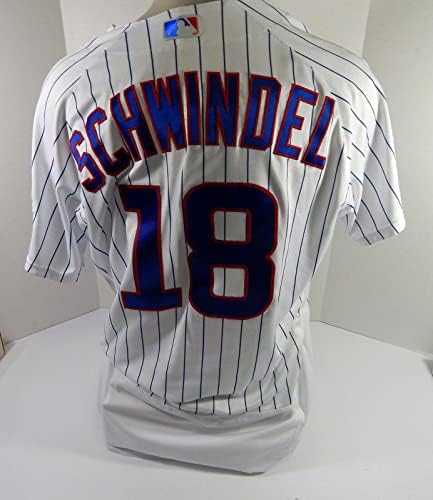 2022 Chicago Cubs Frank Schwindel 18 משחק שהונפק קופה משומשת ג'רזי לבן 46 45 - משחק משומש גופיות MLB